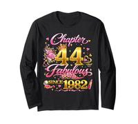 44th Birthday Queen Chapter 44 Fabulous Since 1982 Women Maglia a Manica