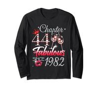 44th Birthday Queen Chapter 44 Fabulous Since 1982 Women Maglia a Manica