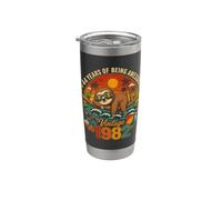 44th Birthday Retro Sloth Tropical Vintage 1982 44 Years Old Bicchiere termico in acciaio inox doppia parete