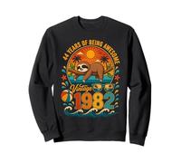 44th Birthday Retro Sloth Tropical Vintage 1982 44 Years Old Felpa