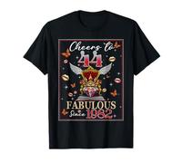 44th Birthday Women Cheers to 44 Years Fabulous Since 1982 Maglietta