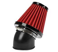 45-48 mm Filtro a Cono, PSLER Dell'aria Scooter Filtri Aria Moto Curva a 45 Gradi Attraverso Tubo Universalmente per Motocross Pocket Bike(Rosso)
