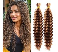 45,7 cm di capelli sintetici Boho per treccine, 200 g di trecce Boho in massa senza trama, bagnate e ondulate, ricci, onde profonde, in massa, extension bohemien per donne nere (P4/27#, 45,7 cm (50 g