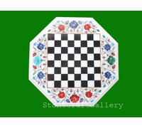 45.7cm x Marmo Scacchi Table Top Inserto Lavoro Fatto a Mano Craft Arredo Casa