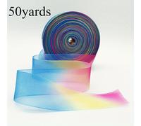 45.7m Gradiente Colore Nastro Organza Chiffon Craft Fai-da-Te per Regalo Pacchi