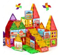 45/88 pezzi Piastrelle magnetiche colorate per finestre per bambini, tema città, giocattolo da costruzione, puzzle per sviluppare il cervello, regalo di educazione precoce unisex, colore casuale 88 pe