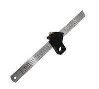 45/90 Gradi Rotonda Linea Centrale Scriba Angolo Scriber Righello In Acciaio In Lega di Alluminio Blocco Posizionamento Lavorazione Del Legno Strumenti Misura FAI DA TE(Black with ruler B)