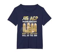 .45 ACP perché a Volte Il Grasso Corto e Lento farà Il Lavoro Maglietta, Donna Plus-Size, Navy, 5X