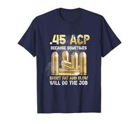 .45 ACP perché a Volte Il Grasso Corto e Lento farà Il Lavoro Maglietta, Uomo, Navy, 5XL