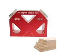 45 Angled Hole Positioner - Woodworking Angled Drill Guide Jig | Metal Inclined Screw Drill Locator for Precise Woodworking Connections, Furniture Frames Cabinets Deck Tenon Alignment