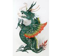 45 CM O 45.7cm Alto Metallo Acciaio Verde Dragone Forma Lanterna / Tè Light