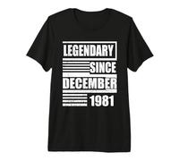 45° Compleanno leggendario dal Dicembre 1981 Frase di Compleanno Maglietta Premium