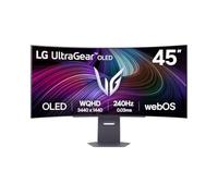 LG UltraGear OLED GX9s, monitor da gioco curvo da 45 pollici WQHD 1440p 45GX90SA, 240Hz, tempo di risposta 0,03 ms, HDR 10, webOS con LG AI, DisplayPort, HDMI 2.1, USB-C