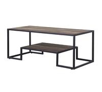 45 " Nero E Rustico Rovere Carta Veneer e Metallo Rettangolare Caffè Tavolo