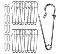 45 Parti Spille da Balia Resistenti in Acciaio Inox con Assortimento Multi Dimensione, Più Forti e Versatili, Ideali per Cucito, Fai da Te e Uso Domestico 15Parti-50mm 30Parti-28mm