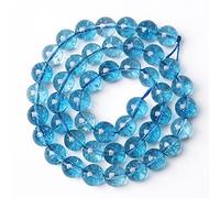 45 perline da 8 mm, quarzo di cristallo blu, gemma, cristallo energetico, guarigione, creazione di gioielli, perline di pietra naturale, fai da te (cristallo blu, 8 mm)