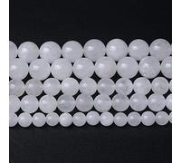 45 perline di giada bianche naturali da 8 mm, distanziali rotonde per la creazione di gioielli, braccialetto fai da te, pietra energetica, potere curativo (8 mm, giada bianca) (623 kf)