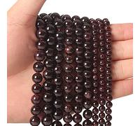45 perline di pietra naturale da 8 mm, perle di granato rosso, cristallo energetico, potere curativo, gemma per la creazione di gioielli, collana fai da te