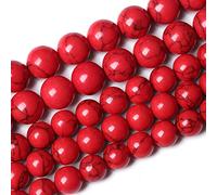 45 perline di pietra naturale da 8 mm, pietre rosse turchesi, perline rotonde sciolte per la creazione di gioielli, pietra energetica, potere curativo, braccialetti fai da te