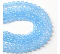 45 perline distanziatrici in calcedonio blu acquamarina da 8 mm, per la creazione di gioielli, braccialetti e collane fai da te