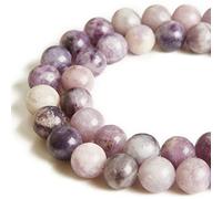 45 perline in lepidolite da 8 mm, perline rotonde sfuse per la creazione di gioielli