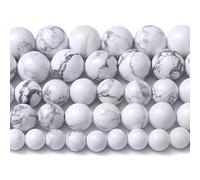 45 perline in pietra naturale AAA da 8 mm, perline rotonde sfuse in howlite bianca, per la creazione di gioielli e braccialetti fai da te (turchese howlite bianca, 8 mm)