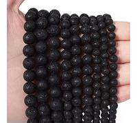 45 perline in pietra naturale da 8 mm, perle di lava nere, energia cristallina, potere curativo, per la creazione di gioielli, bracciali e collane.