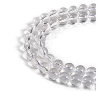 45 perline rotonde in cristallo di quarzo naturale trasparente, 8 mm, distanziatori sfusi per gioielli (cristalli di quarzo trasparente, 8 mm, 45 perline)