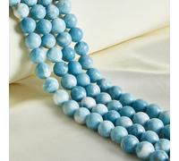 45 perline rotonde in larimar naturale da 8 mm per la creazione di gioielli
