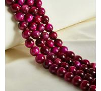 45 perline rotonde in occhio di tigre da 8 mm color magenta naturale per la creazione di gioielli