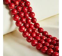 45 perline rotonde rotonde da 8 mm, turchesi rosse naturali, per la creazione di gioielli