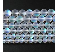 45 perline rotonde sfuse da 8 mm in pietra di luna opaca smerigliata bianca naturale mistica, perline sfuse per la creazione di gioielli fai da te, bracciali, collane, 38,1 cm