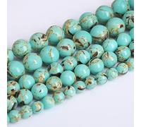 45 perline turchesi con madreperla blu Howlite Shell Turchesi perline rotonde per la creazione di gioielli e braccialetti GE6-S802