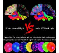 45 pezzi/10 pezzi Palloncini fluorescenti UV colorati - Palloncini in lattice nero a pois da 12 pollici, colori misti, compatibili con l'emissione di gas elio, adatti per occasioni a tema come complea