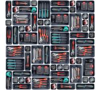 45 Pezzi Cassetta Attrezzi Organizer Cassetti, per Viti Minuteria, Attrezzi Banco Da Lavoro, Scatole Vassoio Portaoggetti Organizzatore Cassetti Plastica, per Carrello Porta Attrezzi, Garage - Grigio