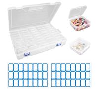 45 Pezzi Contenitori per Perline con Coperchio, 5.5×5.5×2 cm Scatoline Plastica Trasparente, Porta Minuteria Rettangolare, Mini Scatola Porta Oggetti per Piccole Parti, Unghie, Perline e Gioielli