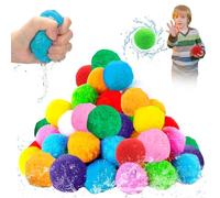 45 Pezzi Palloncini Acqua, Bombe ad Acqua Riutilizzabili, Palline di Peluche per Acqua Waterbomb, Bombe d'Acqua Pompon per Bambini, Palline Bombe per Piscina Giardini e Trampolini