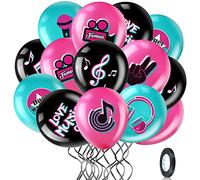 45 Pezzi Palloncini per Feste a Tema Musicale da 12 Pollici, Palloncini in Lattice per Festa di Compleanno con Segni di Nota Musicale con 1 Rotolo di Nastro Forniture per Feste Musicali