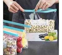45 pezzi Sacchetti per conservazione alimenti (inclusi 10 sacchetti grandi, 15 sacchetti medi e 20 sacchetti piccoli), sacchetti per congelatore rinforzati, adatti per microonde, blu, per conservazion