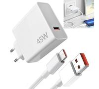 45 W Caricabatterie rapido USB,Caricabatterie 45 W con cavo USB C 1 M,per Xiaomi Pad 6 5 Redmi Note 14 13 12S 12 POCO Pad M6 Mi 10T Pro Lite