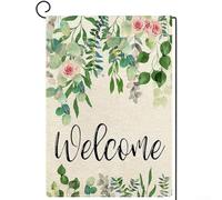 45 x 30 cm, bandiera da giardino per matrimoni, anello floreale, giglio, decorazione per esterni, cortile, in poliestere, 45 x 30 cm, motivo romantico per veranda, cerimonia, ricevimento, addio al