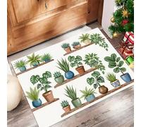 45 x 75 cm Tappeto - Monstera Deliziosa Pianta Succulenta Zerbino Morbido Per Ingresso E Interno, TPR Fondo Antiscivolo, Facile Da Pulire - Illustrazioni Fumetti Tappeto Verde Menta