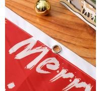 45 x 90 cm, bandiera natalizia da appendere a forma di ventaglio con stampa di cartoni animati, decorazione per esterni per porta d'ingresso, giardino e portico (E)