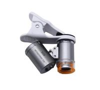 45 X Microscopio for cellulare con clip for banconote, luce UV a LED, lente d'ingrandimento, mini microscopio for la valutazione di gioielli antichi(Grey 60X LED)