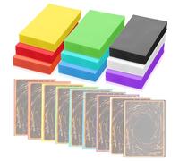 450 Pezzi Buste Proteggi Carte, 66 x 91mm Card Sleeves, Bustine Protettive Carte Trasparente, Retro Smerigliato, Custodie per Carte di Credito per YuGiOh, Pokemon, Carte da Collezione, 9 Colori