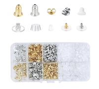 450 pezzi Chiusure per Orecchini in 10 Stili Diversi Ferma Orecchini con Scatola di Conservazione