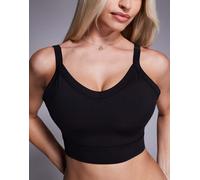 4505 Coppe Grandi - Icon Active - Reggiseno sportivo a supporto medio nero con imbottitura rimovibile e spalline regolabili 36