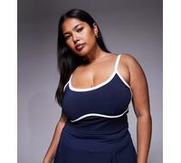 4505 Curve - Active - Canotta blu navy con reggiseno interno e profili 50