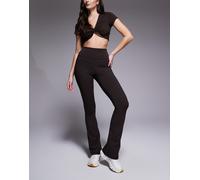 4505 Hourglass - Icon - Leggings da yoga a zampa slim a vita alta morbidi al tatto color cioccolato-Marrone 50