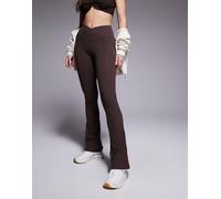 4505 Hourglass - Icon - Leggings da yoga slim a zampa morbidi al tatto color cioccolato prugna con vita avvolgente-Marrone 50